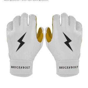 Bruce Bolt White Batting Gloves Short Cuff